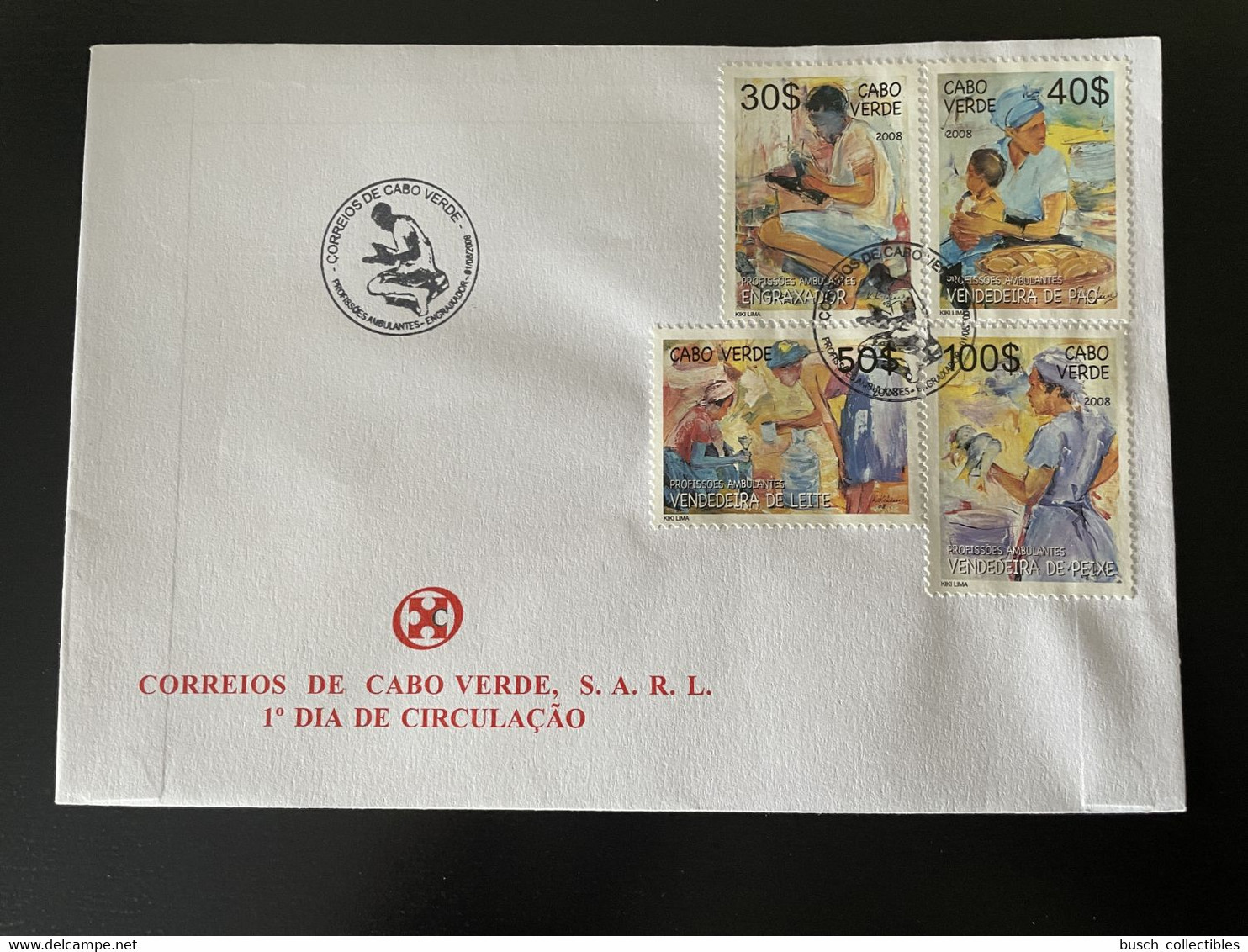 Cape Kap Verde Cabo Verde 2008 Mi. 930 - 933 FDC Profissoes Ambulantes Workers - Cape Verde