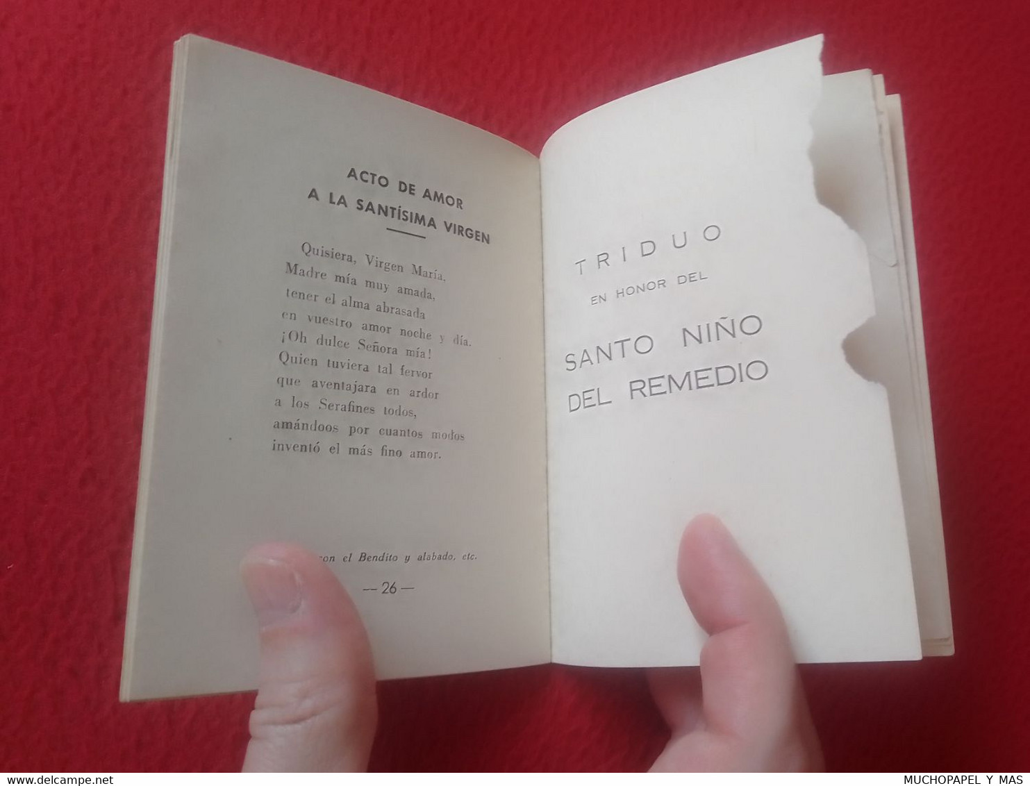 ANTIGUO LIBRO LIBRITO NOVENA Y TRIDUO EN HONOR DEL SANTO NIÑO DEL REMEDIO 1920...JOSÉ CABELLO Y GUILLÉN DE TOLEDO VER...