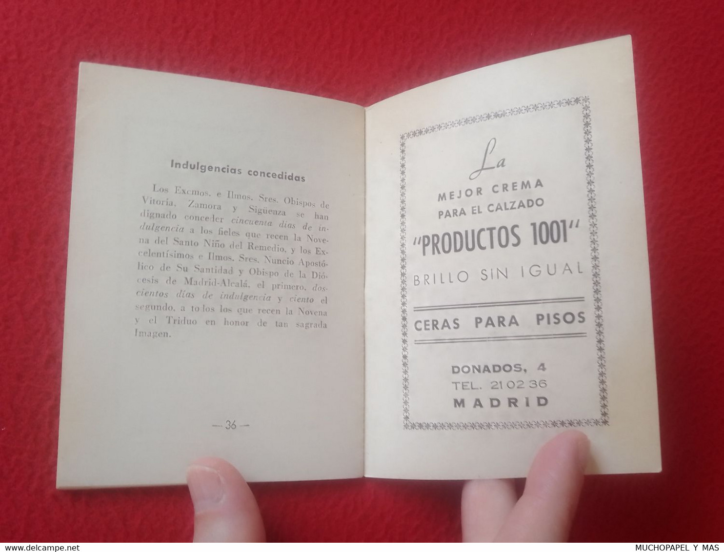 ANTIGUO LIBRO LIBRITO NOVENA Y TRIDUO EN HONOR DEL SANTO NIÑO DEL REMEDIO 1920...JOSÉ CABELLO Y GUILLÉN DE TOLEDO VER...