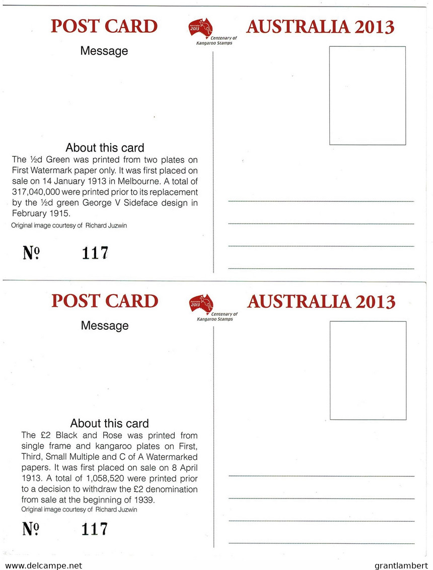 Australia 2013 Kangaroo Centenary World Expo Set Of 18 Numbered Postcards - Altri & Non Classificati