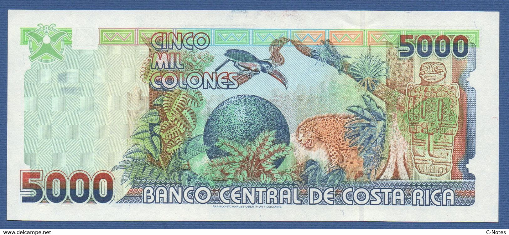 COSTA RICA - P.268 –  5.000 Colones 24.02.1999  UNC Serie C17291884 - Costa Rica