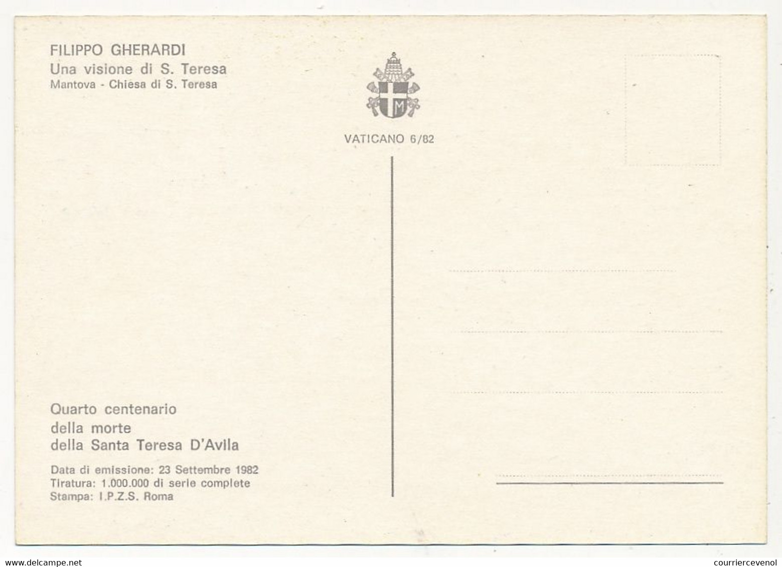 VATICAN - Carte Maximum - 4eme Centenaire Mort De Ste Thérèse D'Avila - 22/1/1982 - Cartas Máxima