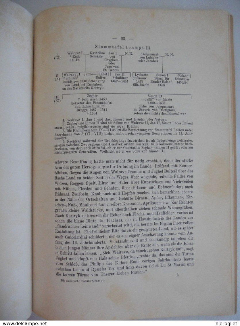DIE FLANDRISCHE FAMILIE CRAMPE des 13 Jahrhunderts bis zum Hungenotten 3T - Theodor Crampe genealogie Kortrijk duitsland