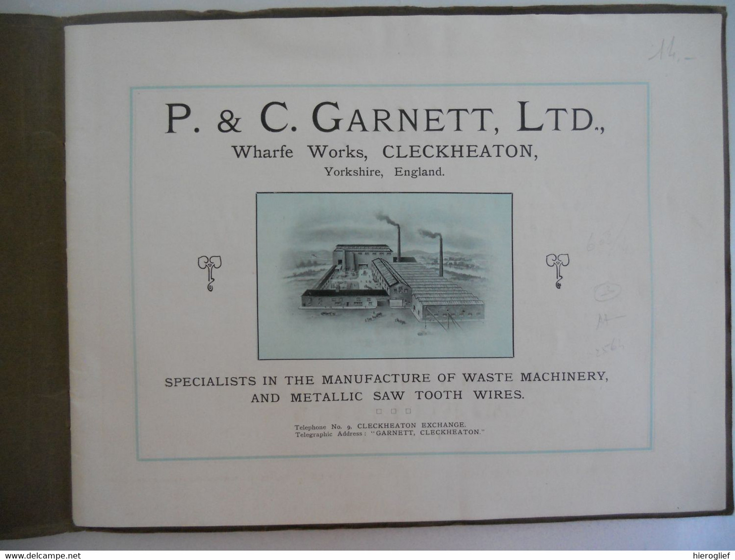 GARNETT WIRES WASTE MACHINERY CLECKHEATON England Manufacture Metallic Saw Tooth Wires - Cultural