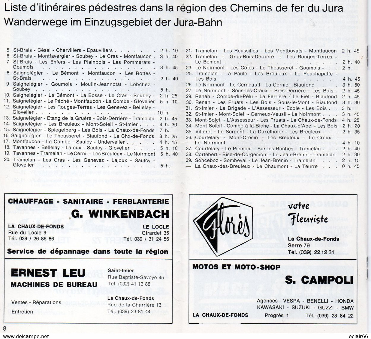 Guide Touristique Du Jura. 15 Pages SNCF - (STE NATIONALE DES CHEMINS DE FER FRANCAIS) -1976-1977 - Franche-Comté