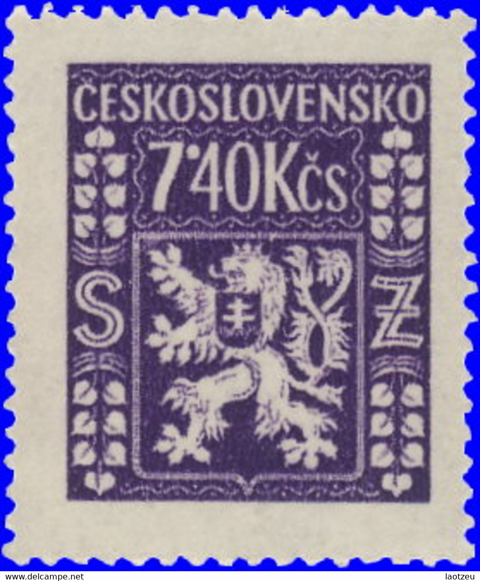 Tchécoslovaquie Service 1947. ~ S 15**  - 7 K. 40 Armoiries (5 V) - Dienstmarken