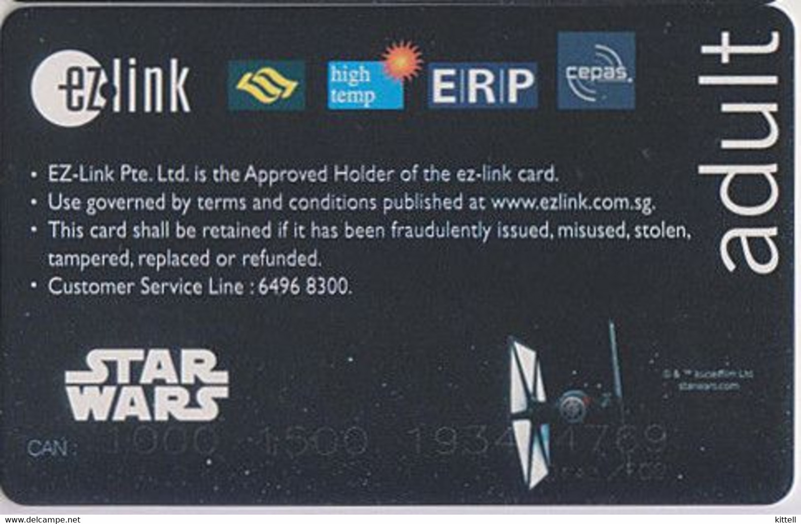 Singapore Travel Card Subway Train Bus Ticket Ezlink Unused Star Wars - Mundo