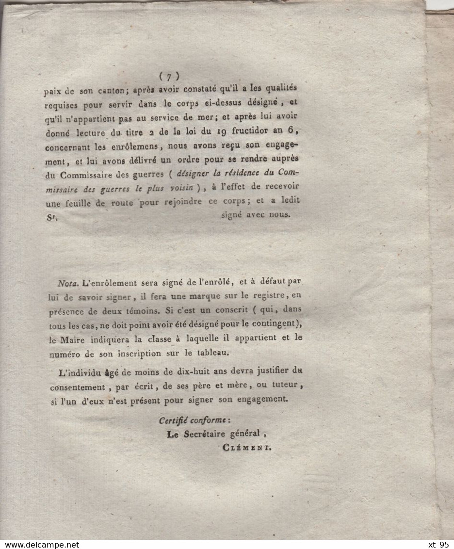 Prefet De La Manche - 1 Juin 1807 - Enrolement Jeunes Volontaires - Conscrits - 7 Pages - Documenti Storici