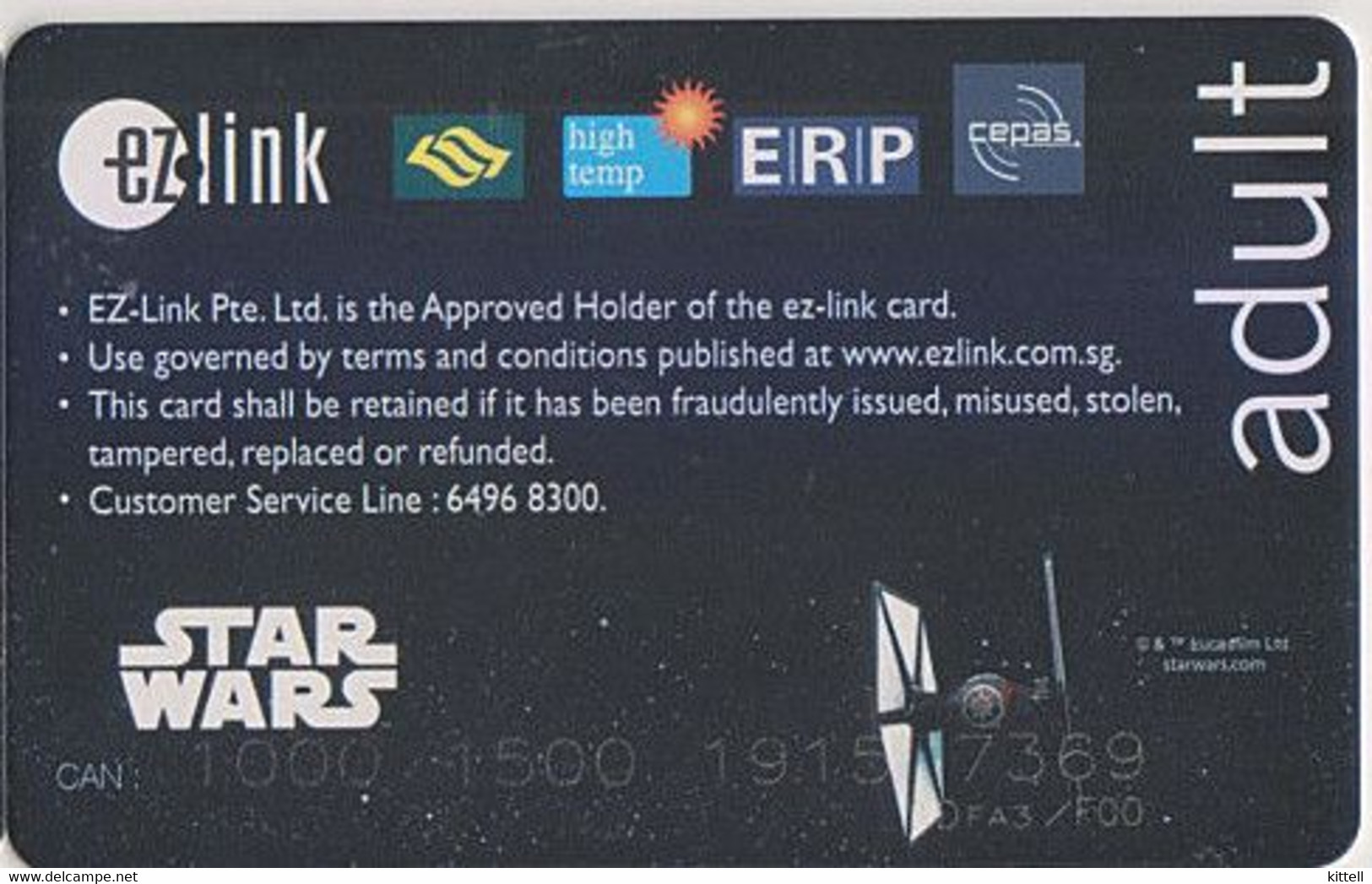 Singapore Travel Card Subway Train Bus Ticket Ezlink Unused Star Wars - Mondo