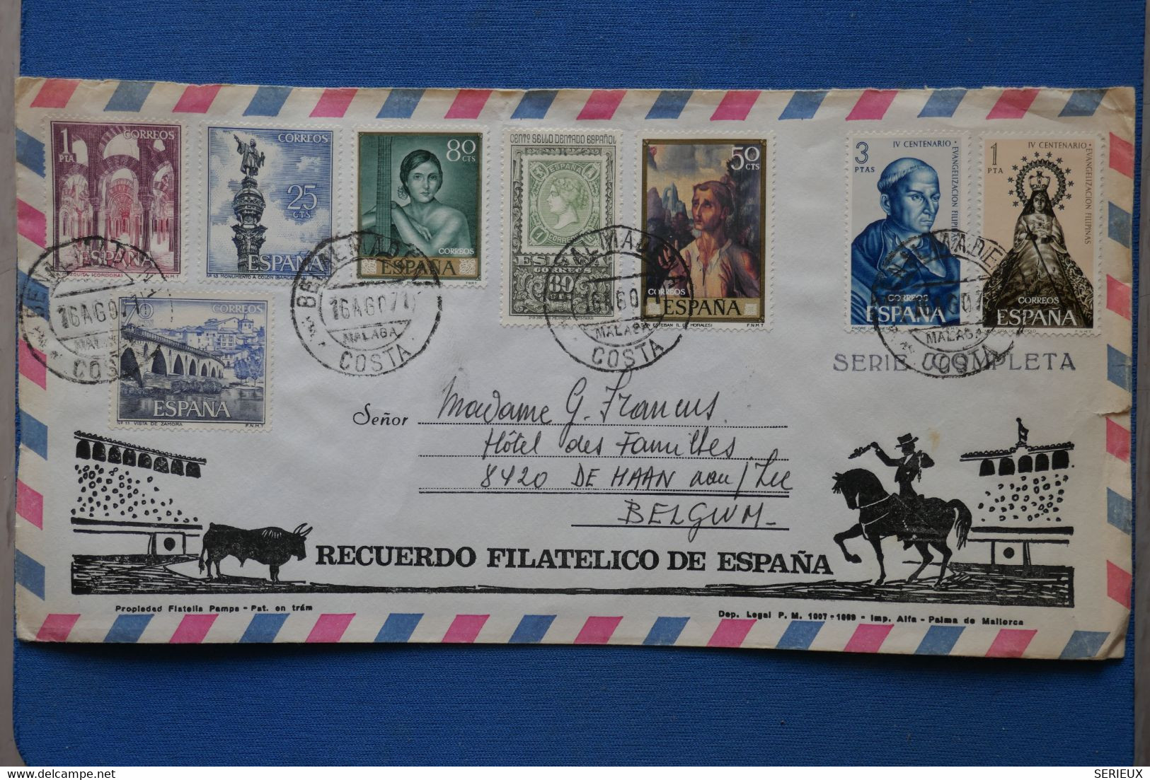 AC7  ESPANA  BELLE LETTRE 1960  POUR DEHAHN +   + AFFRANCHISSEMENT PLAISANT - Lettres & Documents