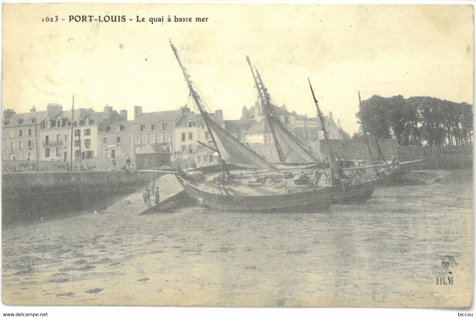 Cpa PORT LOUIS 56 - 1906 - Le Quai à Basse Mer (rare) N° 1623 - Port Louis