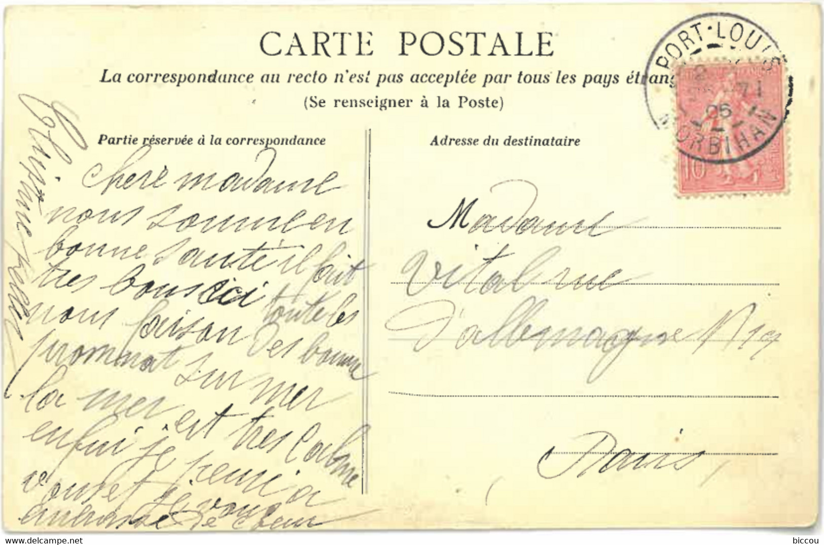 Cpa PORT LOUIS 56 - 1906 - Le Quai à Basse Mer (rare) N° 1623 - Port Louis