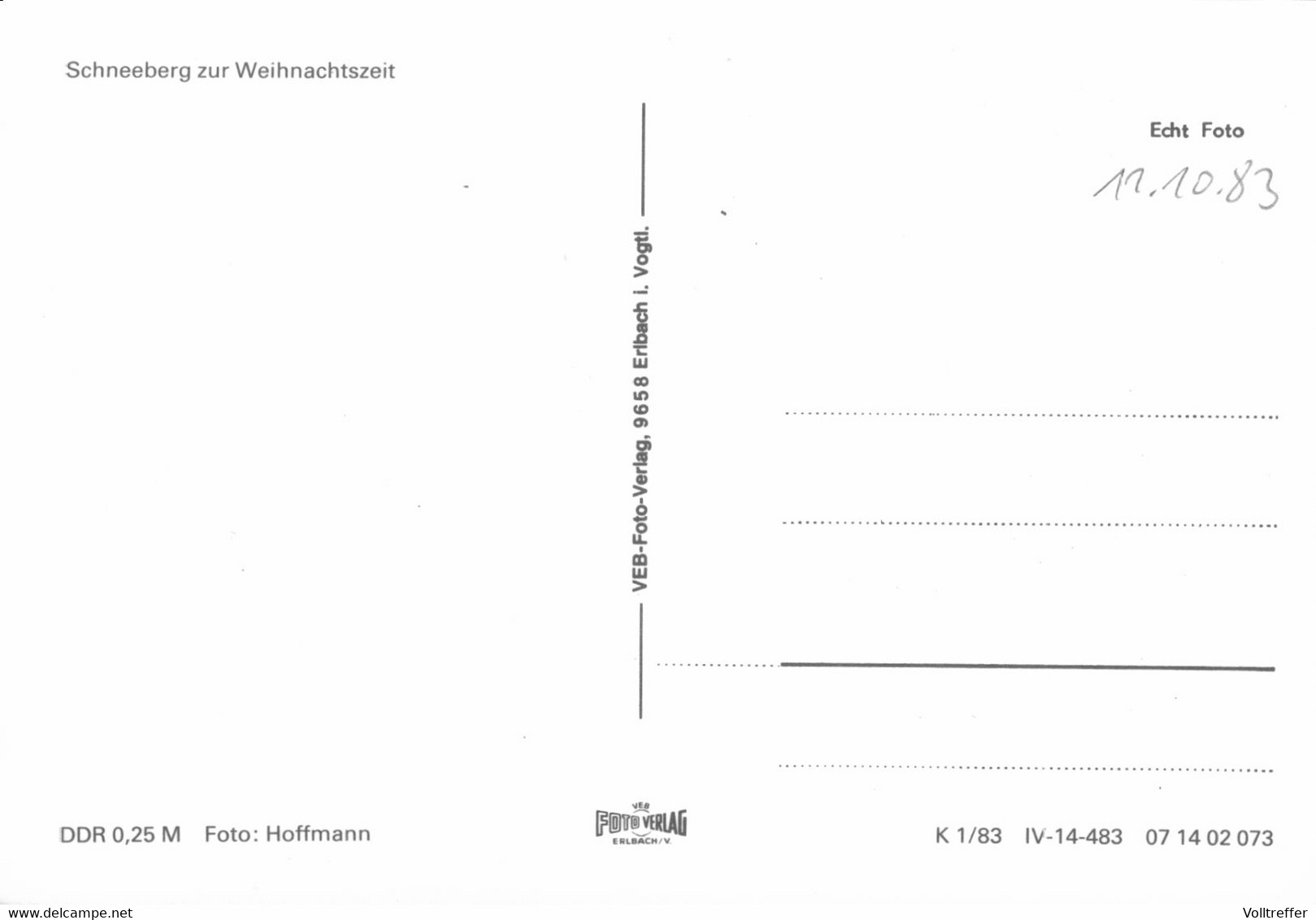 DDR AK Um 1983, Schneeberg Im Winter, Weihnachtszeit, Weihnachtsmarkt - Schneeberg