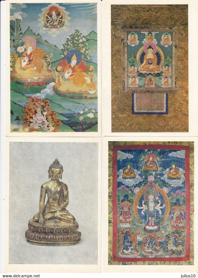 TIBET ART 16 Postcards With Holder 1986 #A41 - Tibet