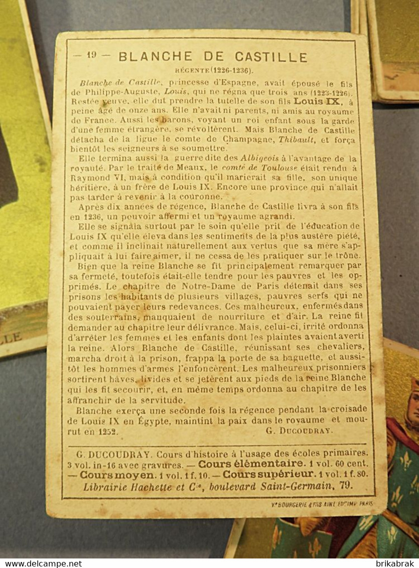 CARTES CHROMO SCOLAIRES HISTOIRE DE FRANCE XIX ème + Ecole Historique Education