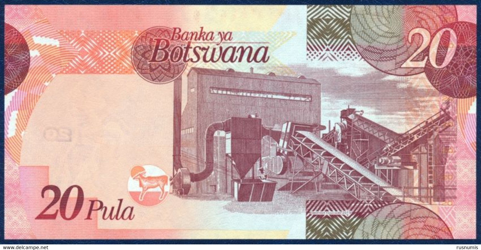 BOTSWANA 20 PULA P-NEW Oberthur Fiduciaire 2019 UNC - Botswana