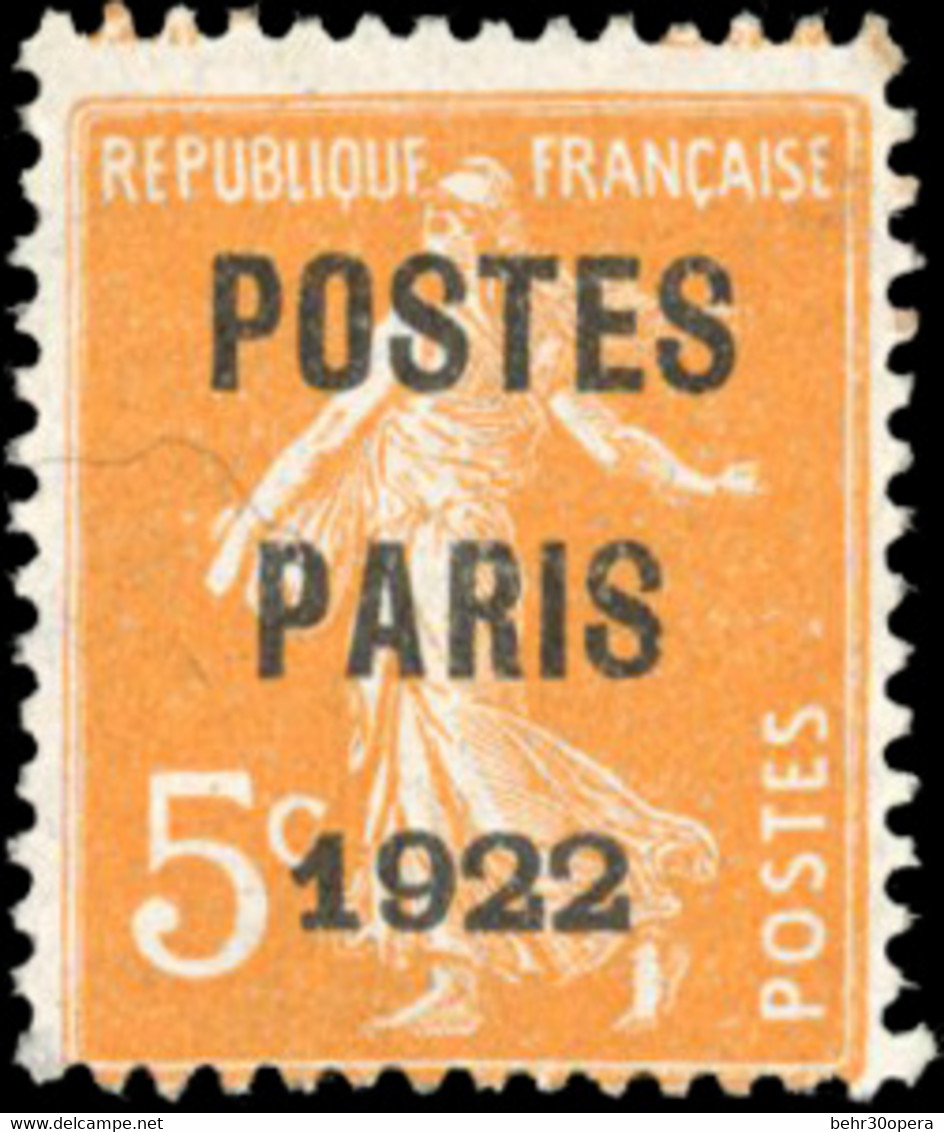 * N°30 - 5c. Orange. POSTES PARIS 1922. B. - Autres & Non Classés