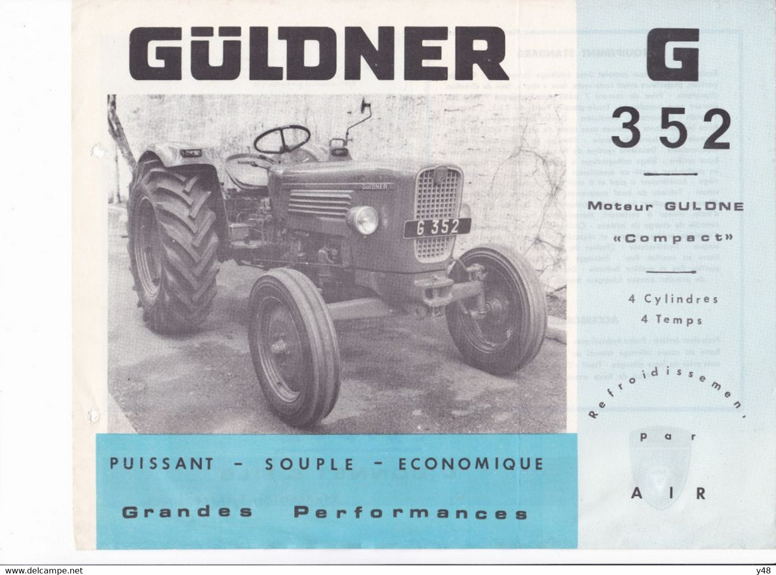 Prospectus Tracteur Güldner   G 352 - Agriculture