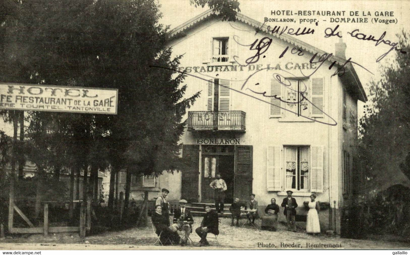 RARE DOMPAIRE HOTEL RESTAURANT DE LA GARE - Dompaire