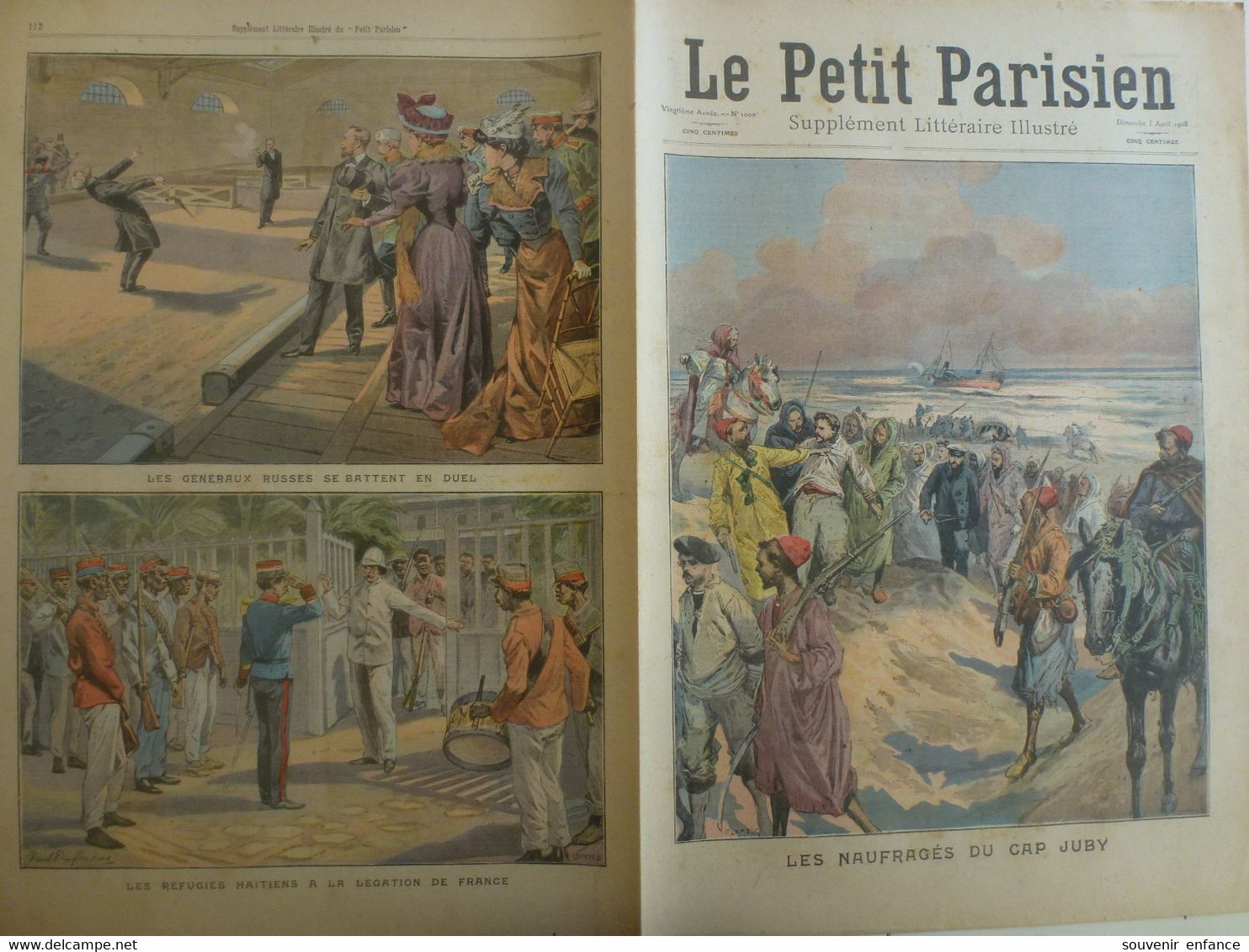 Journal Le Petit Parisien Avril 1908 Naufragés Au Cap Juby Généraux Russes Réfugiés Haitiens - Le Petit Parisien