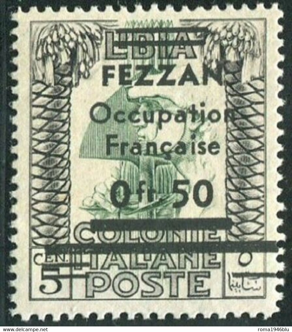 FEZZAN 1943 PITTORICA E SIBILLA LIBICA SASSONE N. 2** MNH PRESENTE NEL C. SORANI - Fezzan & Ghadames