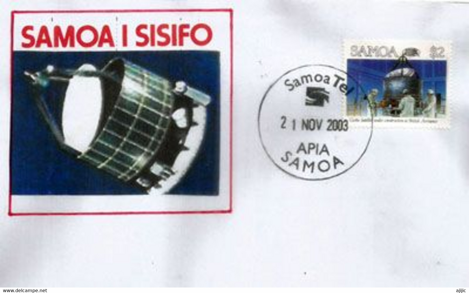 Giotto Satellite ( European Space Agency),  Timbre $ 2,00 On Letter From Samoa & Sisifo Islands (Apia-Samoa) - Ozeanien