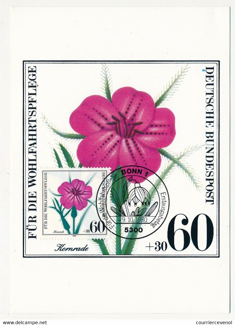 ALLEMAGNE - 4 Cartes Maximum - Fleurs - 9/10/1980 - Other & Unclassified