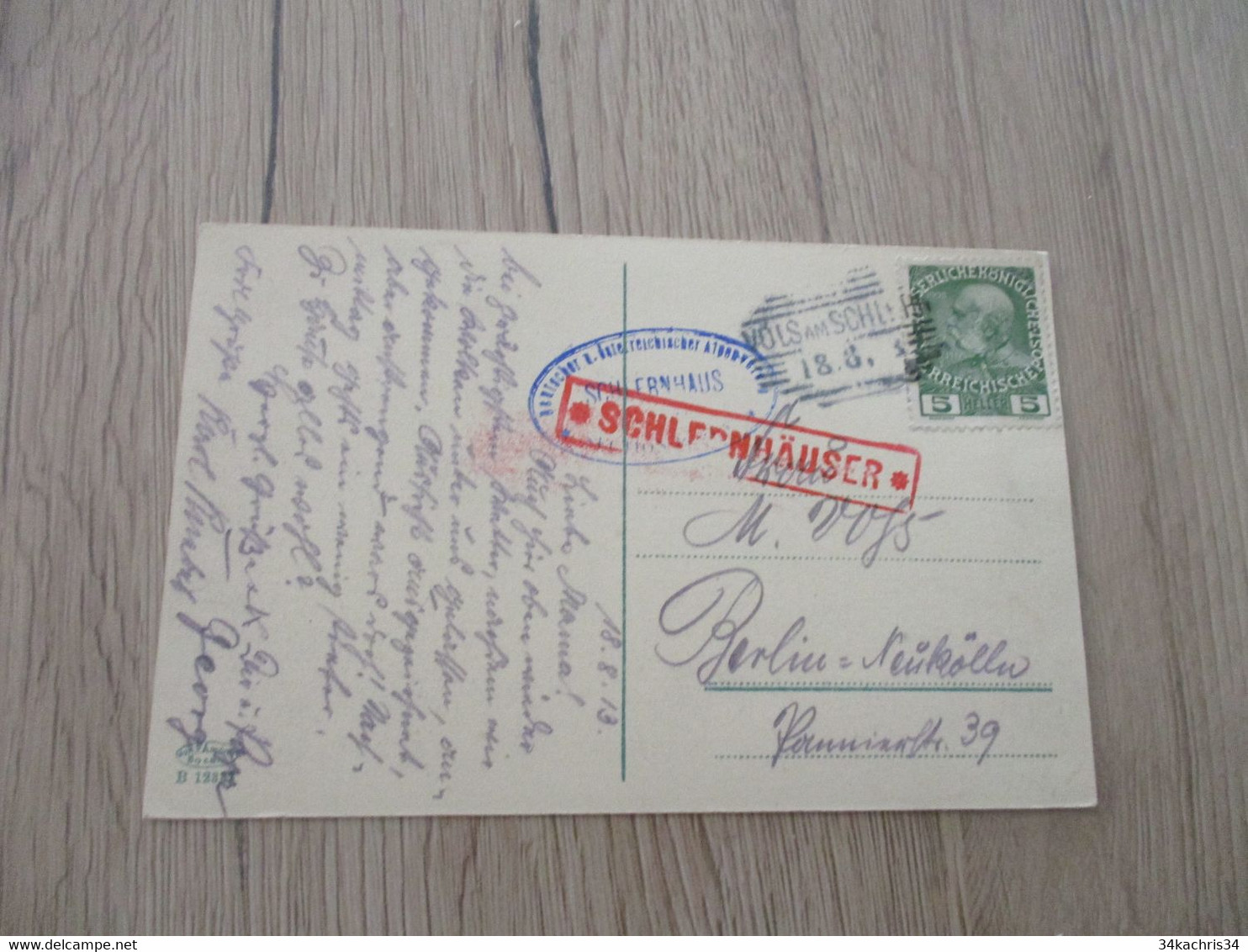 Autriche Collection Spécialisée Guerre Postablagen Postkantoor Schlernhauser Griff E Rouge - Maschinenstempel (EMA)