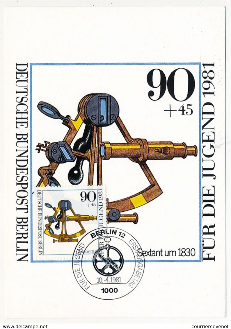 ALLEMAGNE - 4 Cartes Maximum - Instruments De Navigation - Berlin - 10/4/1981 - Cartes-Maximum (CM)