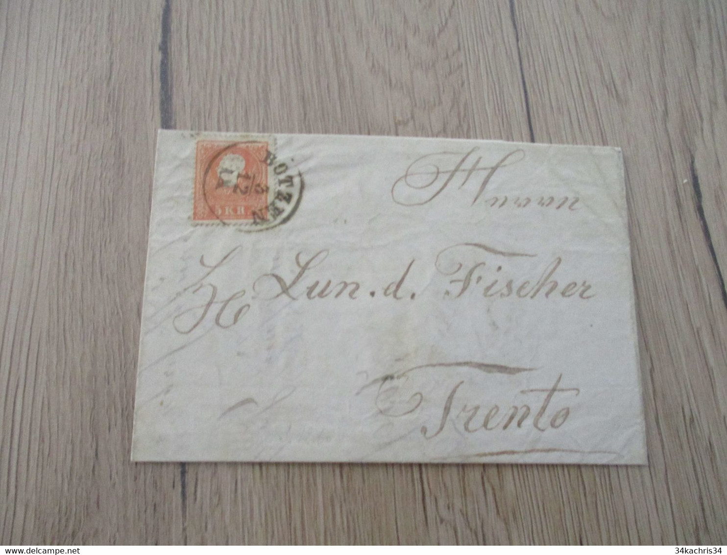 Autriche Collection Spécialisée Brief Van Bozen Naar Trento 03/12/1860 Port 5 Kreuzer - Covers & Documents