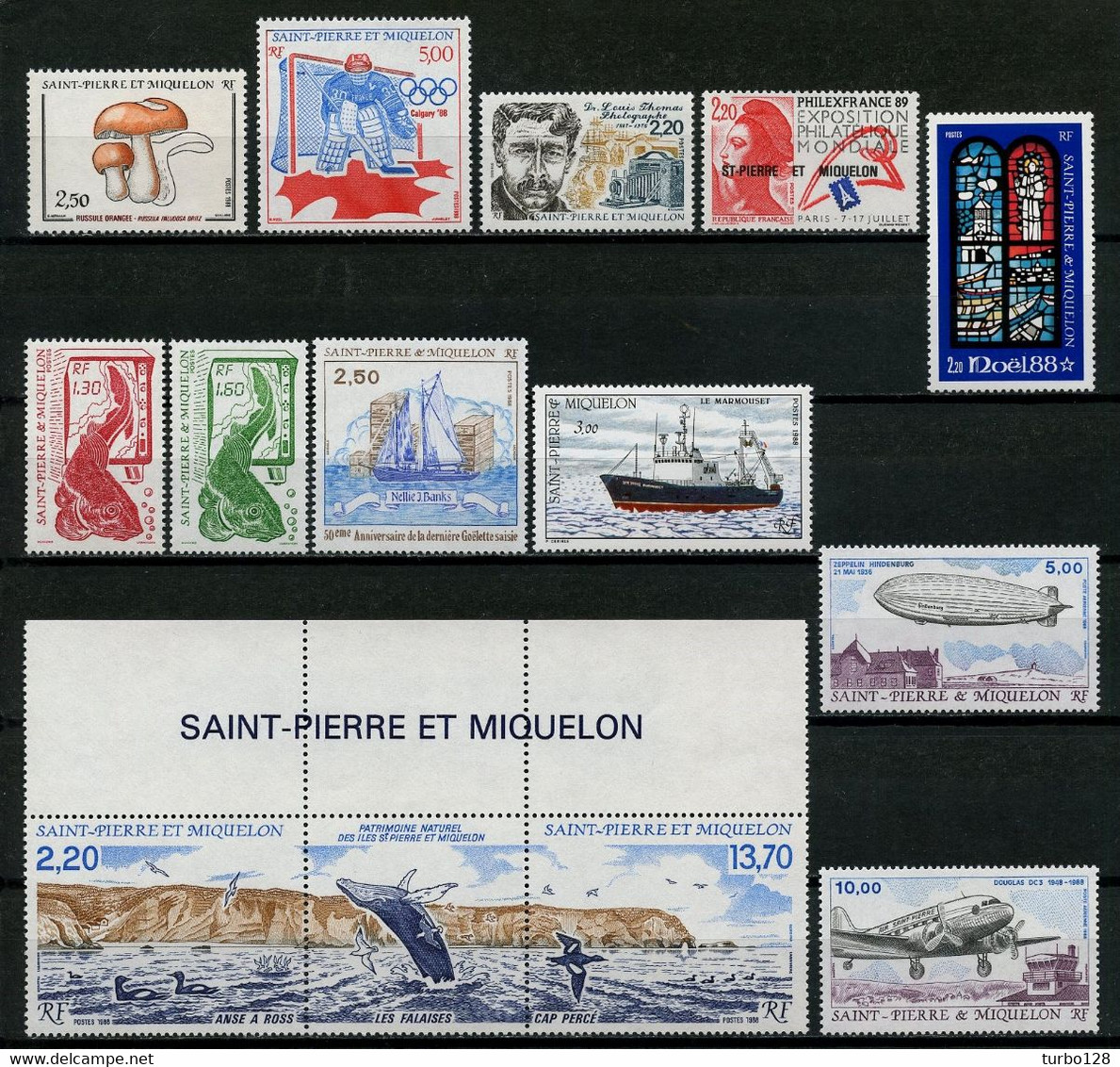 SPM Miquelon Année 1988 Complète N° 486/496 PA 66/67 ** Neufs MNH Luxe Cote 31,45 € Jahrgang Ano Completo - Années Complètes