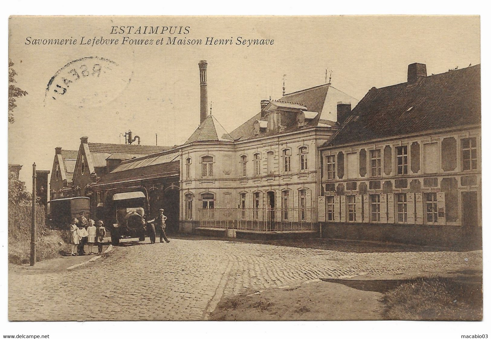 Belgique - Hainault  : Estaimpuis Savonnerie Lefevre Fourez Et Maison Henry Seynave   Réf 8603 - Estaimpuis