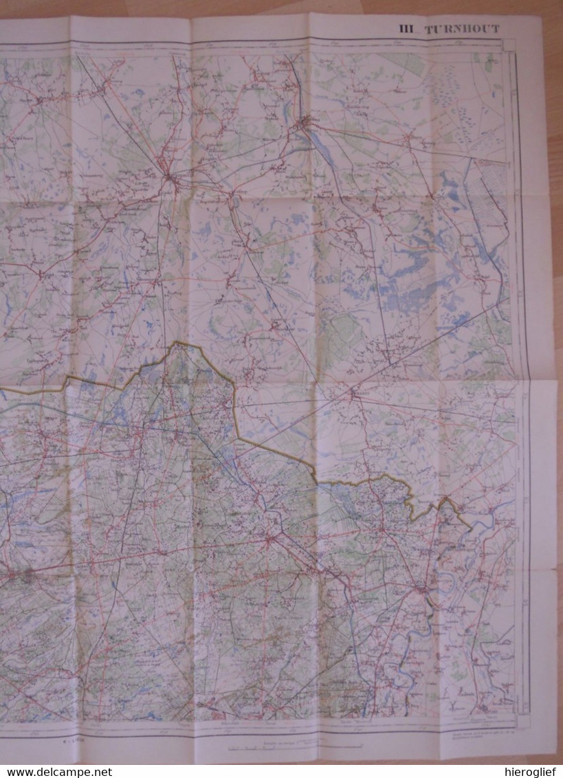 Carte De BELGIQUE Nr 8 TURNHOUT Institut Cartographique Militaire Impression Litho 1933 Mol Maaseik Hechtel Herentals - Topographische Karten
