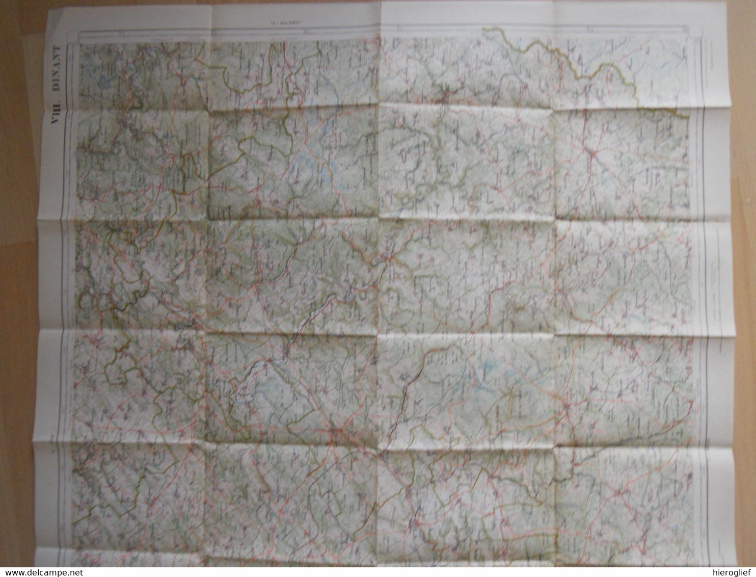 Carte De BELGIQUE Nr 8 DINANT Institut Cartographique Militaire Impression Litho 1933 Bastogne Houfalize La Roche Nadrin - Topographische Karten