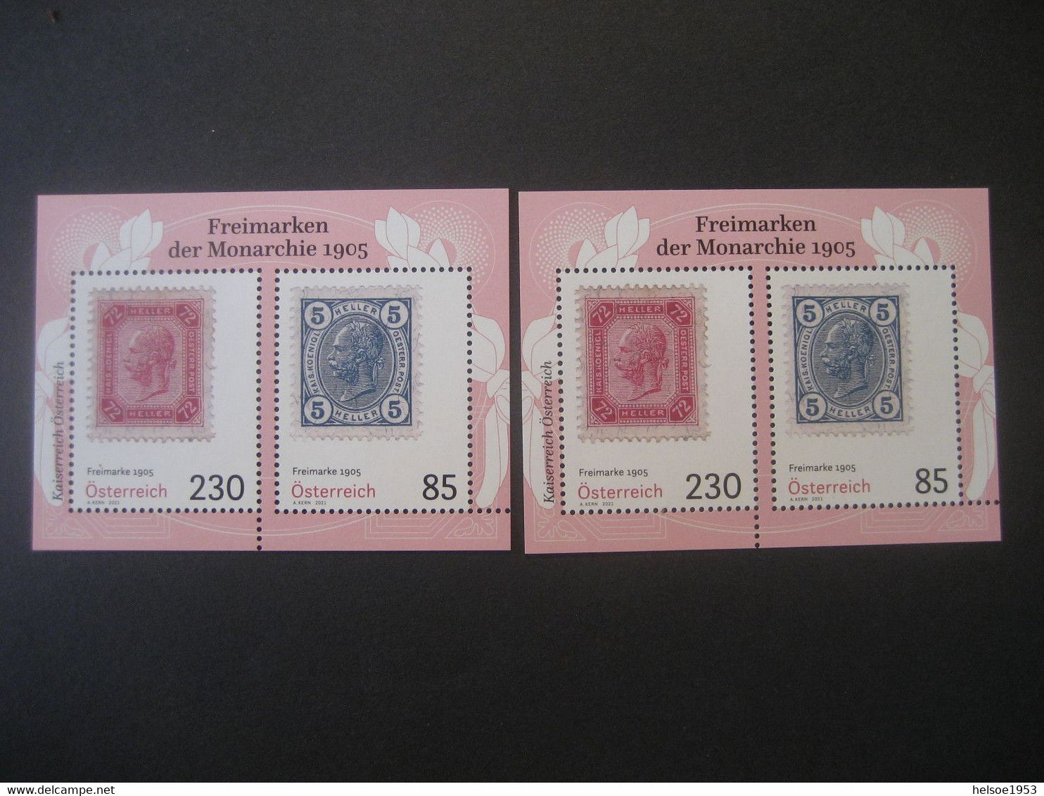 Österreich- Serie: Freimarken Der Monarchie, Block  2x 3,15 Ct. Postfrisch - Blocks & Kleinbögen