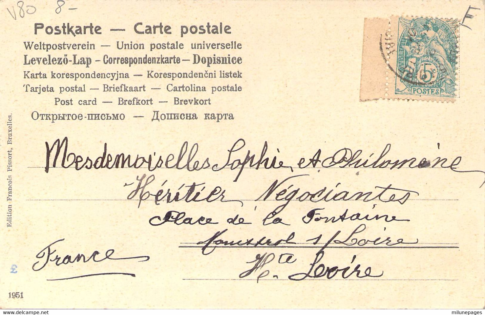 Carte Style Viennoise D'un Jeune Homme Fortuné Aux Prises à De Belles Dames Fort Intéressées Pissort Bruxelles N°1951 - Andere & Zonder Classificatie