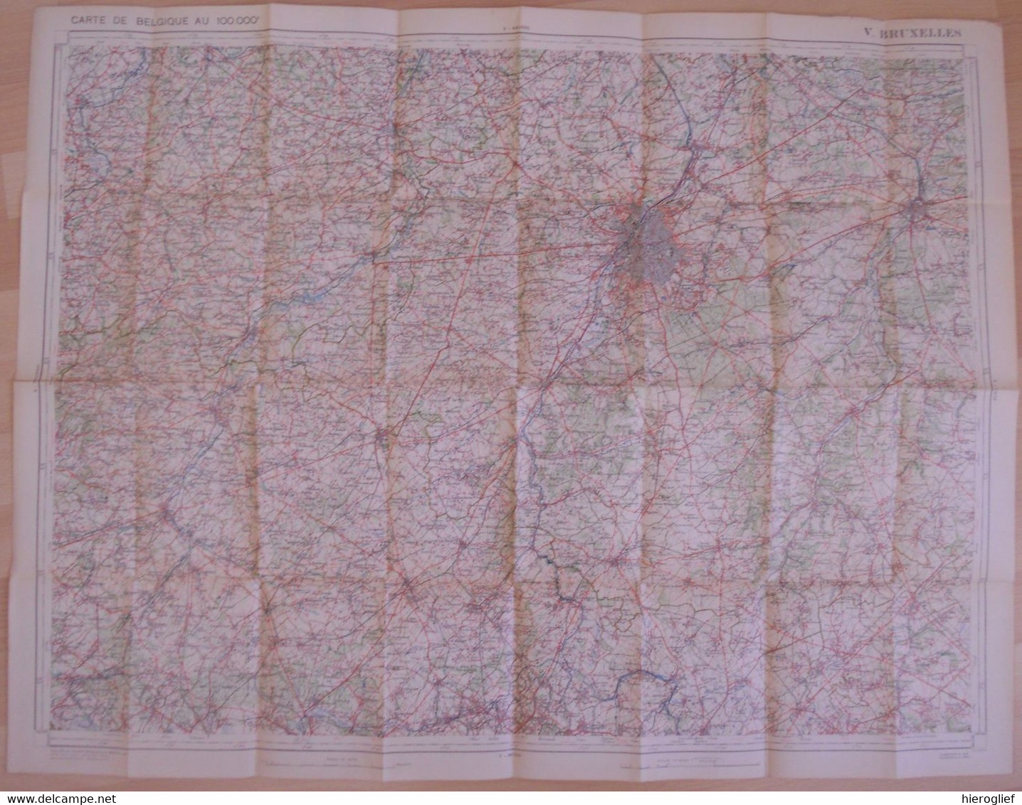 Carte De BELGIQUE Nr 5 BRUXELLES Institut Cartographique Militaire Impression Litho 1933 LEUVEN AALST NIJVEL WAVRE - Topographische Kaarten