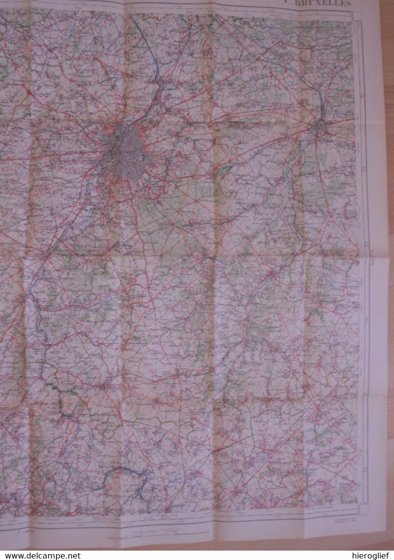 Carte De BELGIQUE Nr 5 BRUXELLES Institut Cartographique Militaire Impression Litho 1933 LEUVEN AALST NIJVEL WAVRE - Topographical Maps