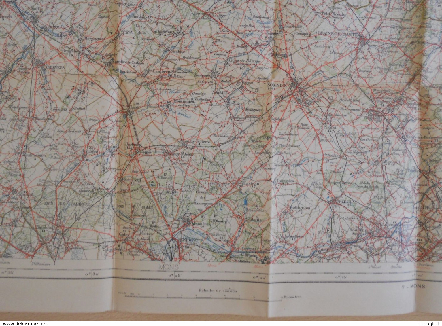 Carte De BELGIQUE Nr 5 BRUXELLES Institut Cartographique Militaire Impression Litho 1933 LEUVEN AALST NIJVEL WAVRE - Cartes Topographiques