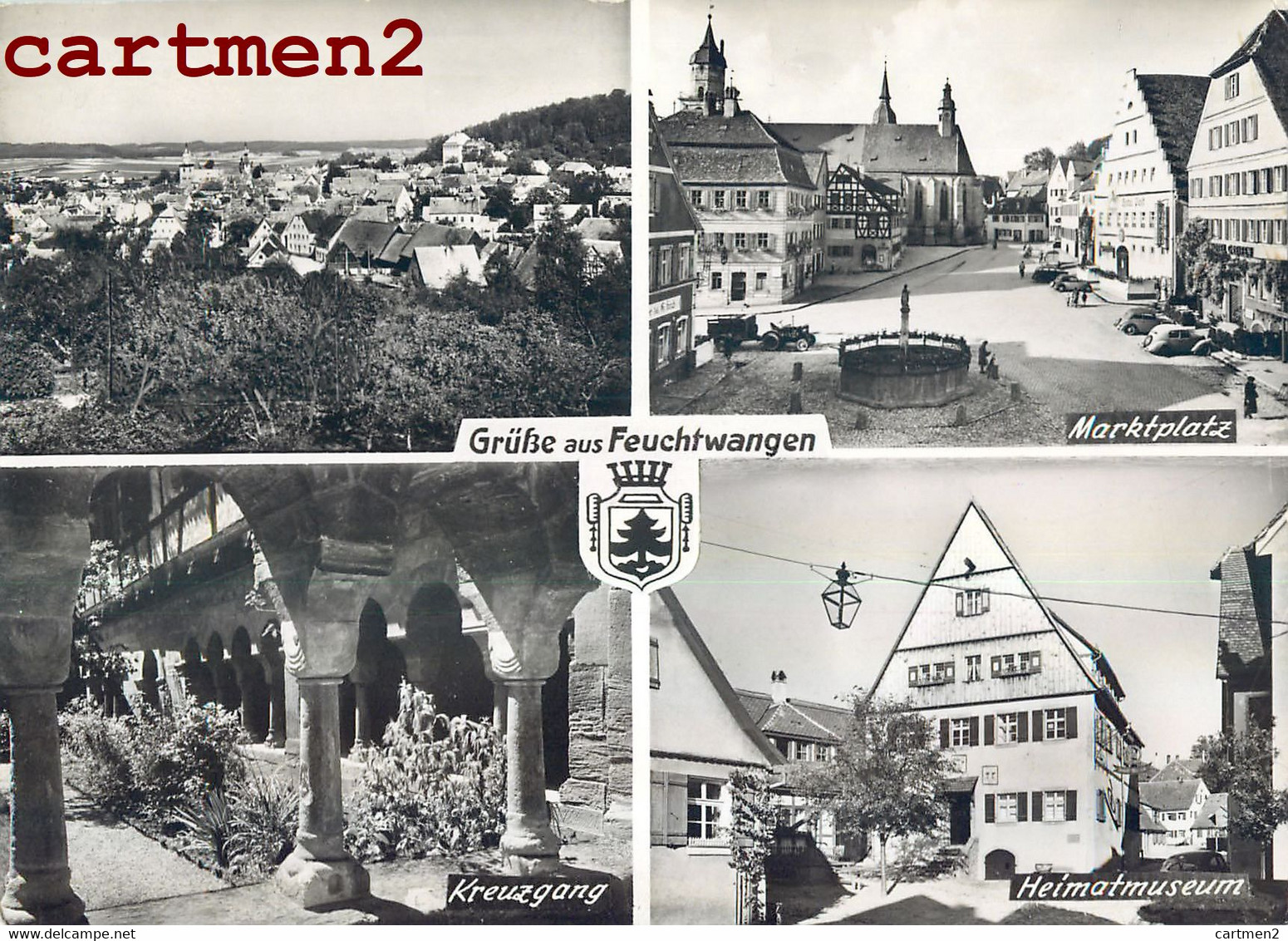 GRUSS AUS Feuchtwangen DEUSCHTLAND BAVIERE HEIMATMUSEUM MARKTPLATZ + STAMP - Feuchtwangen