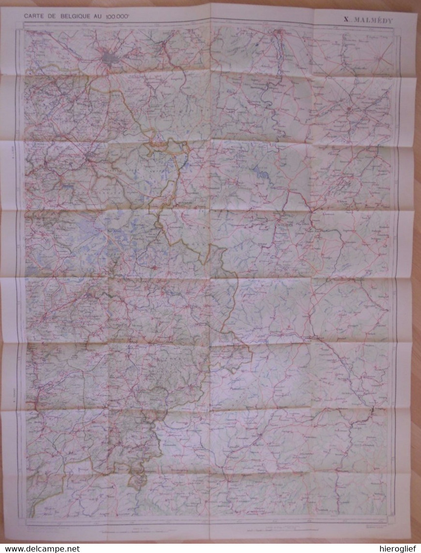 Carte De BELGIQUE Nr 10 MALMEDY Institut Cartographique Militaire Impression Litho 1933 Eupen Saint-vith Aken Prüm - Topographische Karten