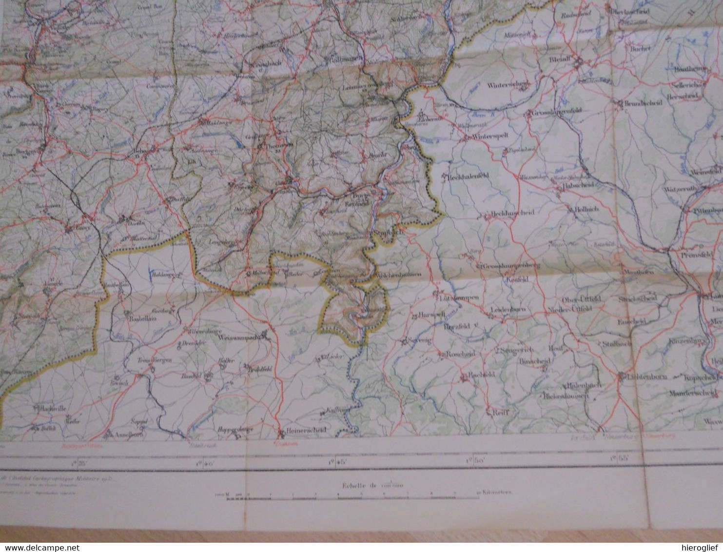 Carte De BELGIQUE Nr 10 MALMEDY Institut Cartographique Militaire Impression Litho 1933 Eupen Saint-vith Aken Prüm - Topographische Karten