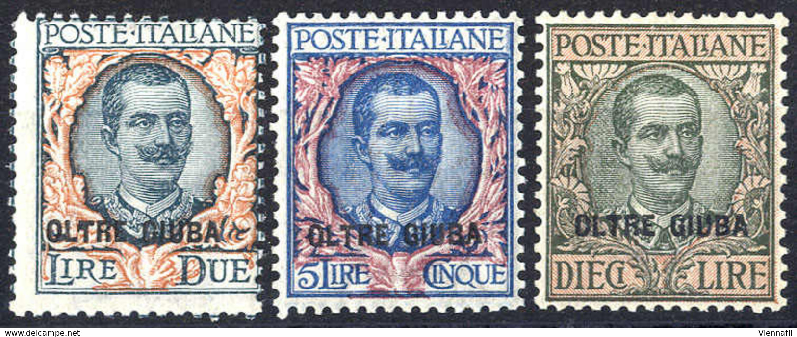 * 1925, Soprastampati, 15 Val. (S. 1-15 / 550,-) - Oltre Giuba