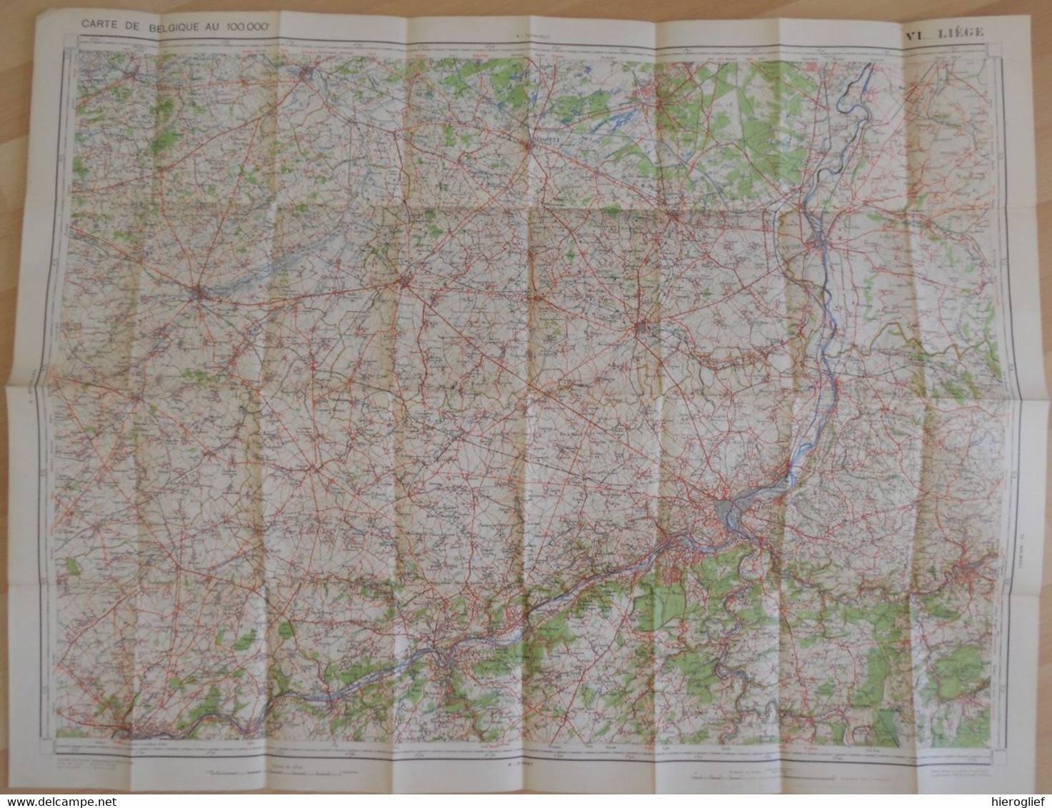 Carte De BELGIQUE Nr 6 LIEGE Institut Cartographique Militaire Impression Litho 1933 Maastricht Hasselt Tongeren Tienen - Topographische Karten