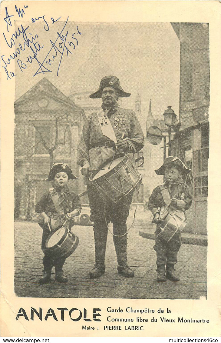 041021A - METIER GARDE CHAMPETRE Vieux Montmartre - ANATOLE Maire Pierre Labric - Tambour Autographe 1956 - Police - Gendarmerie