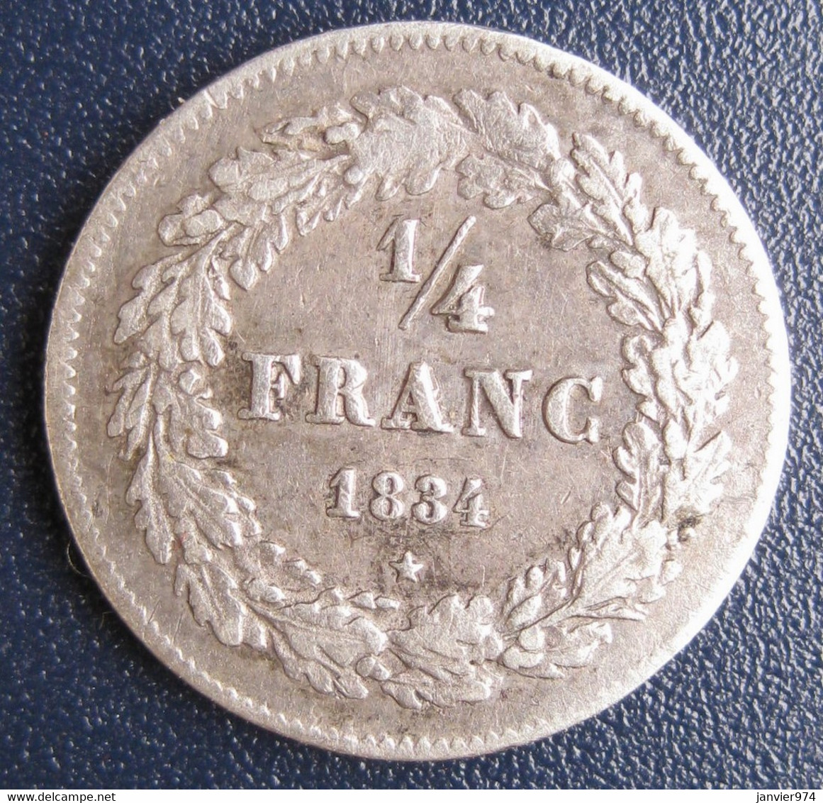 Belgique. 1/4 Franc 1834. Leopold Premier. En Argent - 1/4 Frank