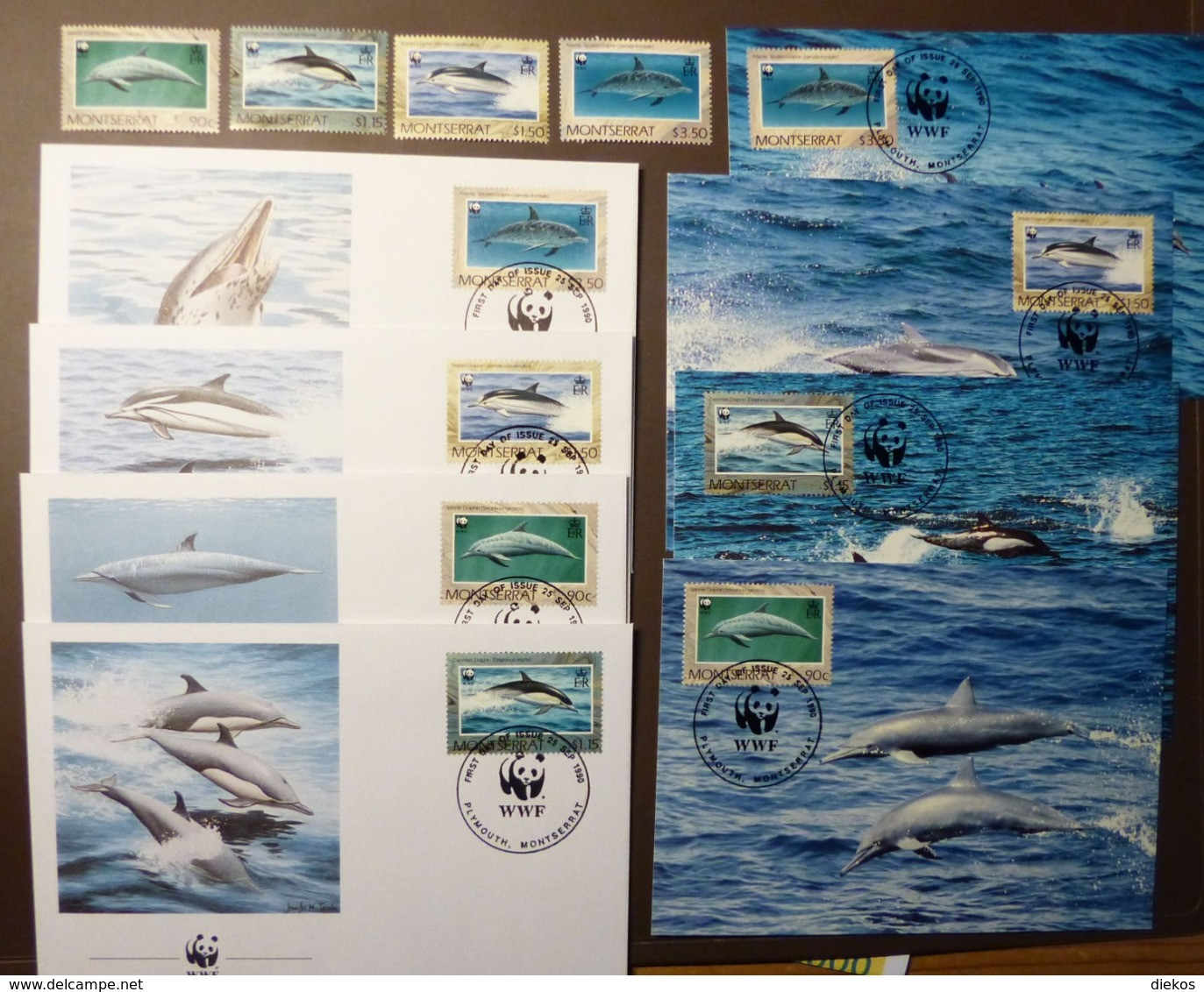 WWF  MONTSERRAT  DOLPHINS  DELFINI  MARINE LIFE  1990 Maxi Card FDC MNH ** #cover 4934 - Collections, Lots & Séries