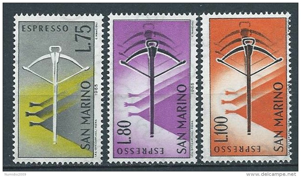 1966 SAN MARINO ESPRESSI BALESTRA 3 VALORI MNH ** - ED - Express Letter Stamps