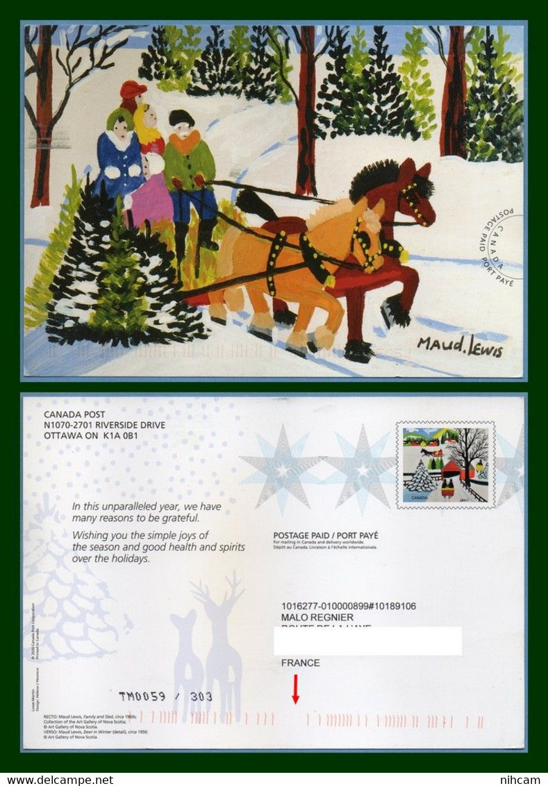 Canada Post Ottawa Postage Paid / Port Payé Chevaux Horses Cheval Horse > France Entier Postal Stationery - Modern Cards