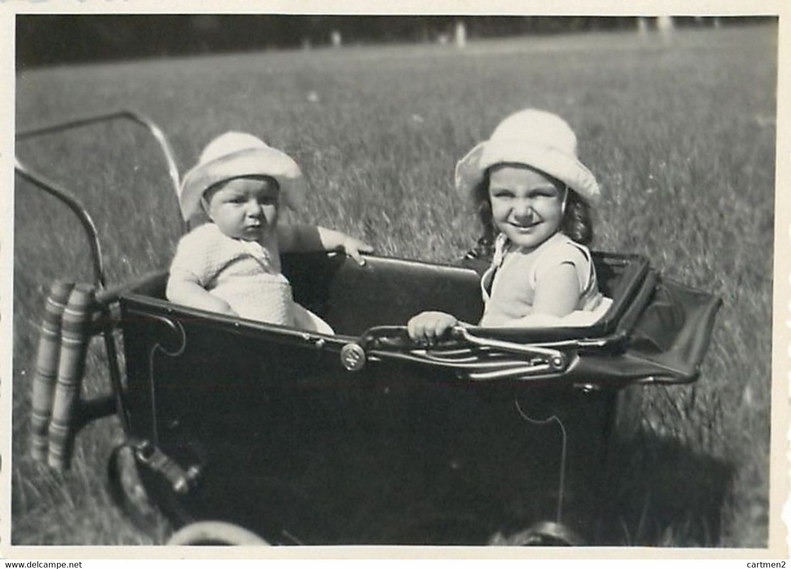 PHOTOGRAPHIE ANCIENNE : POUSSETTE LANDAU BEBE BABY PRAM STROLLER BABY CHILD KINDERWAGEN COCHECITO - Anonieme Personen